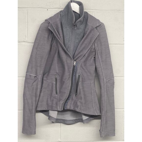 Lululemon Sz 4 Gray Ride On Blazer Moto Dickey Athleisure Jacket - Picture 3 of 6